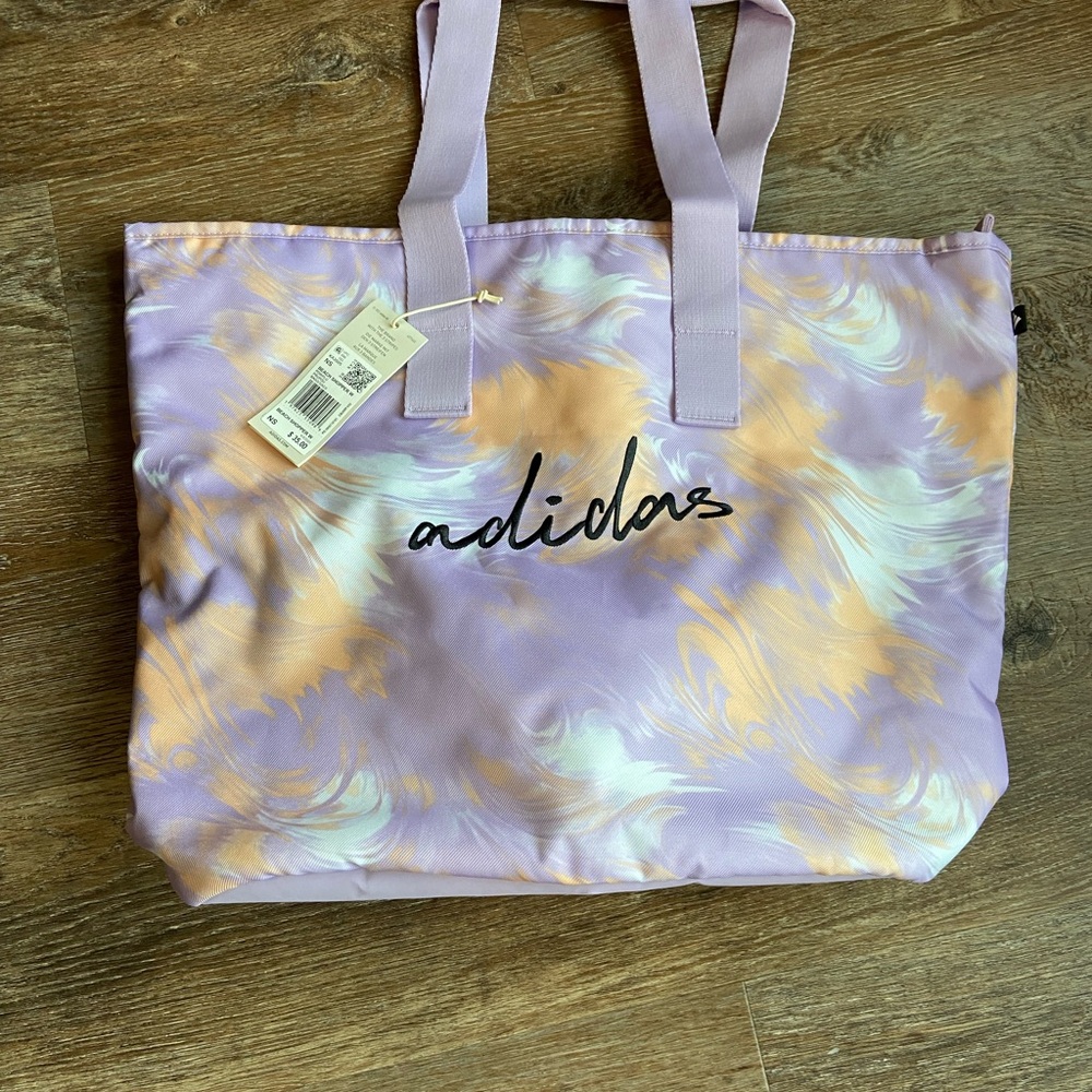 NWT Adidas  Lavender and Peach Women's Beach Tote Bag - Picture 5 of 7